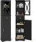 COSTWAY Bathroom Tall Cabinet, Freestanding Narrow Storage Cupboard with Drawer, 2 Doors & Adjustable Shelves, Wooden Tall Slim Bathroom Unit Floor Cabinet for Living Room Hallway, 40x30x168cm (Black)