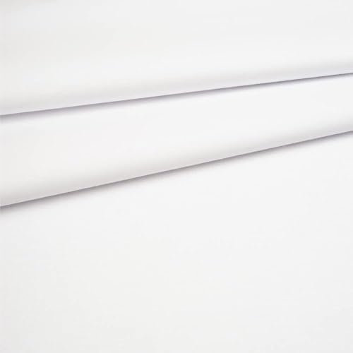 Fabreco Baumwollstoff Meterware Uni 0,5 M x 160 cm | 220 g/lfm – Weich, langlebig & hautfreundlich | Stoffe Zum Nähen & Dekoration | Fabric | Weiß