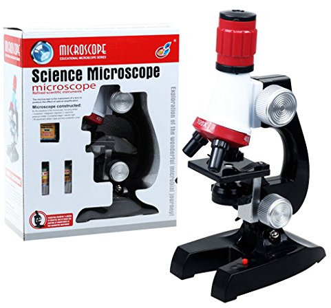 PHOEWON Kinder Mikroskop Scientific Mit LED Beleuchtung 100x 400x 1200x Vergrößerung Wissenschaft Kit, Mikroskopset für Schüler