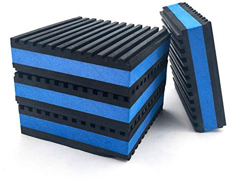 LBG Products Rubber Anti-Vibration Isolator Pads,Heavy Duty Blue EVA Pad for Air Conditioner,Compressors,HVAC,Treadmills etc(4'' X 4'' X 7/8)