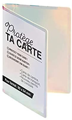 Exacompta - 510510E - Porte-cartes Iris aux reflets irridescent - permet de ranger plusieurs cartes de transport, de crédit ou de cantine - 7 cm x 10 cm