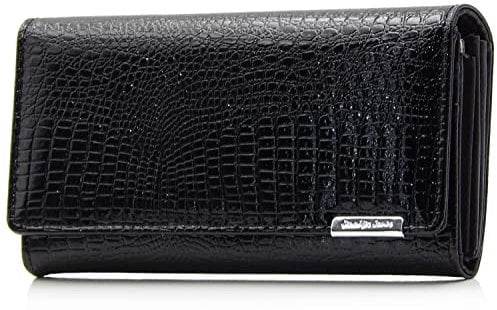 ekavale Damen Leder Geldbörse mit RFID-Schutz Geldbeutel groß Portemonnaie lang Damen Portmonee Damengeldbeutel viele Karten-Fächer (Schwarz)