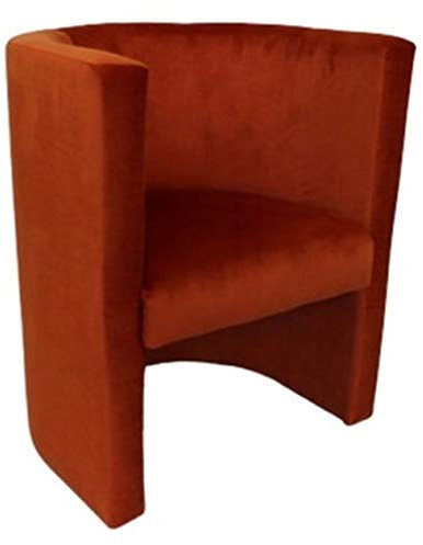 MartHome Gepolsterter Stuhl Club VERO, Cocktailsessel, Clubsessel Plüschsamt Perfekt für Büro, Wohnzimmer, Hotel - Vielseitiges Sitzmöbel, Hocker Loungesessel Handgefertigter (Orange)