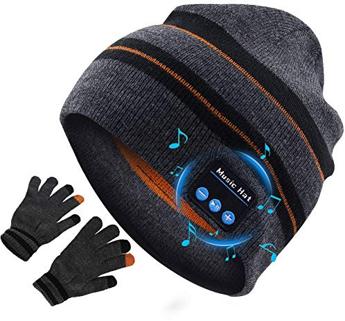puersit Cappello Bluetooth V5.2 Uomo Donna Invernali, Caldo Lavorato a Maglia Senza Fili Bluetooth Cuffia Musica Cappello con Altoparlanti Stereo HD per Corsa Sci Escursionismo