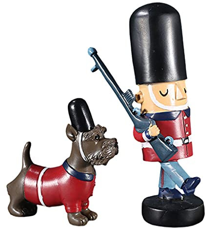 Colcolo Holz Nussknacker SpielzeugSpielzeugpuppe Soldat Und Hund Jahr Weihnachtsschmuck Dekoration Schreibtisch Tischdekoration Geschenk, rot