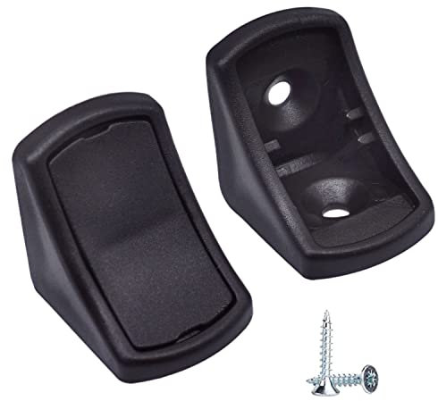 Confezione da 20 staffe per mensole nere, 24 x 24 mm, giunti angolari per mobili, giunti angolari in plastica a 90 gradi, ad angolo retto, viti incluse (20, nero)
