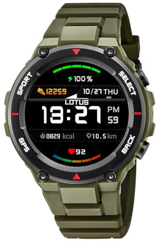 LOTUS Reloj Hombre 50024/3 Smartwatch Caja de Caucho Multi Correa de Caucho Verde