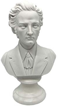 GINGERSHOPONLINE Büste Statue Design: Chopin - Reproduktion Büste, Skulptur aus Marmor und Harz - ca. 15 cm, 350 g. - Produkt Made in Italy - Geschenkidee zu Hause