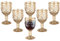 Weingläser im Vintage-Stil, 284 ml, farbige Glas-Wasserkelche, einzigartiges geprägtes Muster, hochklare Stiel, Glaswaren, Hochzeit, Party, Bar, Trinkbecher, goldener Bernstein, 6 Stück