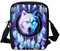 Biyejit Kuriertasche, Umhängetasche, Umhängetasche, Handbgas Sling Sling Satchel mit verstellbaren Trägern, Dreamcatcher Wolf-blau