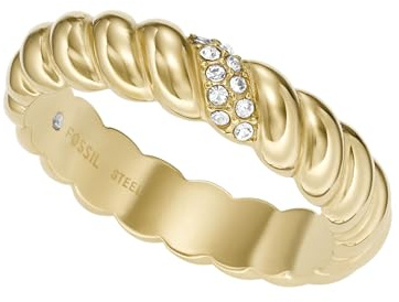 Fossil Ring Für Frauen, Breite: 4.8mm Gold Edelstahl Ring, JF04171710