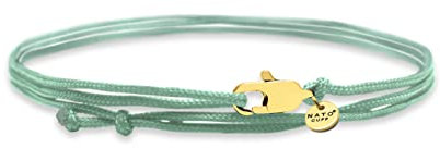 Nato Cuff - Doppelt gewickeltes Nylonarmband - handgefertigt in Frankreich - verstellbar - Herren und Damenschmuck (Grün/Gold)