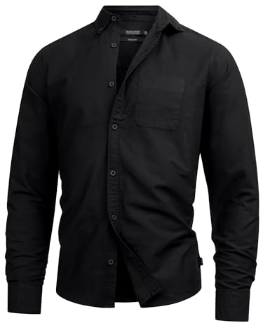 Indicode Herren Kepner Hemd aus 100% Baumwolle mit Button-Down-Kragen | Klassisches Herrenhemd aus weicher Baumwolle mit Brusttasche, Freizeithemd, Langarmhemd, Baumwollhemd, Casualhemd für Männer.