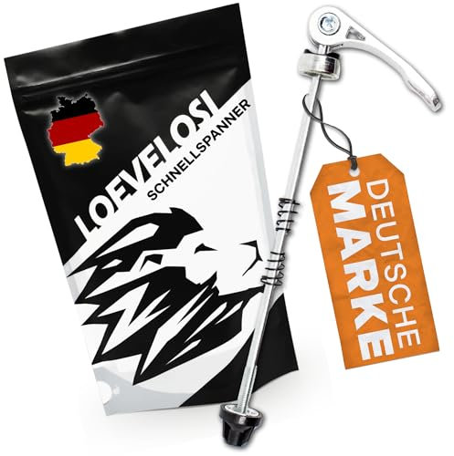 LOEVELOSI Fahrrad Schnellspanner extra leicht Hinterrad Achse, MTB, Trekking und Rennrad, Quick Release Fahrrad Achsen Set mit Schnellverschluss Schnellspannset Hinten Steckachse Hinterrad Silber