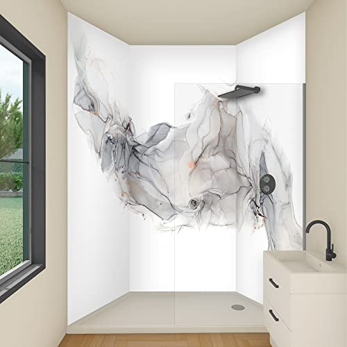 yourplate Duschrückwände mit individueller Größe (3 Rückwände – Premium Nano Matt – art23) – Duschrückwand Alu mit Feuchtigkeitsschutz – Rückwand Dusche zur einfachen Montage