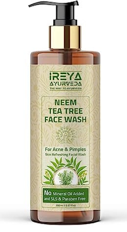 Neem Tea Tree Face Wash - 200ml for Soft & Smooth Skin Made with Neem Extract & Tea Tree oil with Turmeric Extract, Pure, Vegan, Natural, Cruelty Free