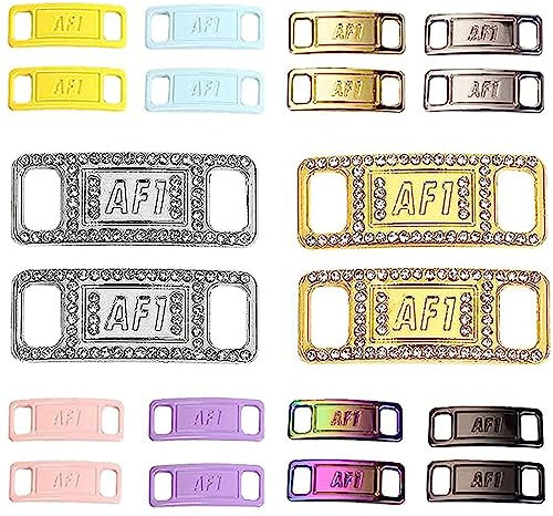Exsbtay 10 Paio AF1 in Metallo, Fibbia Lacci Scarpe, Blocca Lacci Metallo, Air Force 1, Decorazioni per Tutte le Scarpe