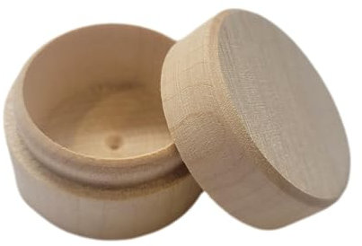 Wooden World – Zahnbox aus Holz für Schmuck Verlobungsring runde kleine Box mit Deckel für die Aufbewahrung kleiner Gegenstände Mikrobox