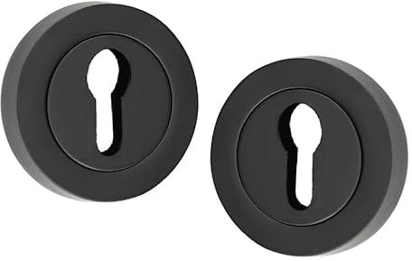 Golden Grace Door Key Hole on Round Rose in Matt Black Finish, Escutcheon with 3 Lever 5 Lever Lock Keys