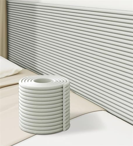 GZGLZDQ Wandpaneele Gepolstert Für Schlafzimmer, 1cm Dick Anti-Kollision Gepolstert Wandpolster Kopfteil, 3D Selbstklebend Wandpaneele Wandpolster(Gray,80cm x 2m)