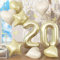 Foil Number 20 Balloon Champagne Gold for Men, XXL 20th Birthday Balloon Graduation Party Decor, 40 Inch Light Gold 20 Balloon with Cream Nude Heart Star Helium Balloon Anniversary Decoration Supplies