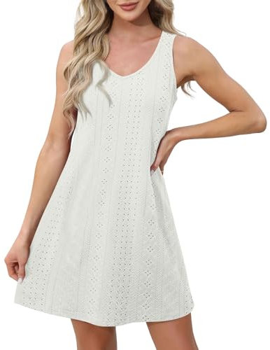 Temu Shop Kleidung Damen Kleider Damen Festlich Elegant Strandkleid Damen Kurz Festliche Kleider Für Damen Hochzeit Kleid 50Er Jahre Damen Jeans Kleid Für Damen Kleid 20Er Jahre Damen (White, Xxl)