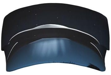MYGANN UFO at Night Unisex verstellbarer Sonnenschutz, hohler Hut für Indoor- und Outdoor-Aktivitäten, Laufen, Golf, Schwarz, Schwarz , One size