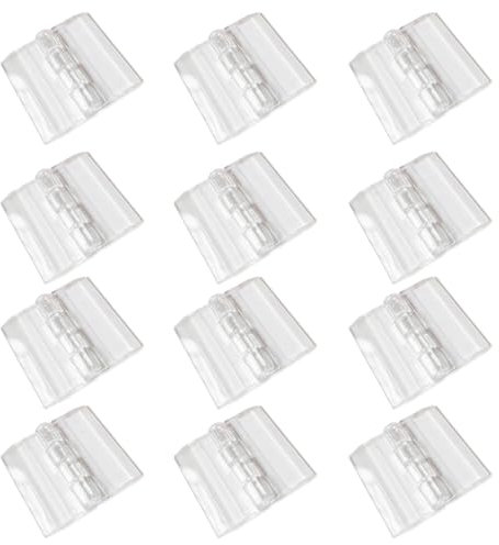 AOEVUIR 12 Pcs charnières en acrylique transparent pour armoire tiroir meubles bricolage Petites charnières de piano en plastique transparent Dimensions 35 x 25 mm