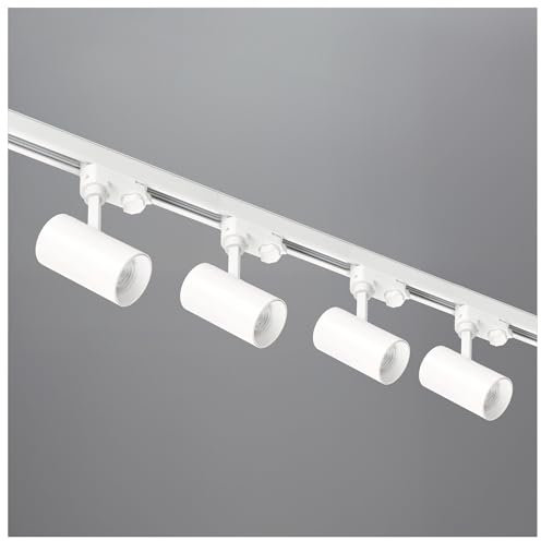 3-Phasen-Schienen-Set NEXTRACK - Schienensystem Komplett-Set mit 4x GU10 Lampe und 2x 1m Schiene, gerader Verbinder, Netzteil, Kappe (Weiß, 2 x Schiene 1 Meter gerade Verbindung)
