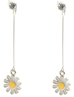 SAFIGLE Stylish Chrysanthemum Stud Earrings Enamel Flower Charm for Women Mum Earbob