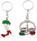 CHSZSH Llaveros Italianos De 2 Piezas, Llaveros De Metal, Colgantes De Llaves Territoriales, Recuerdos De Viajes Italianos, Colgantes De Regalo Creativos, Dijes De Llaveros