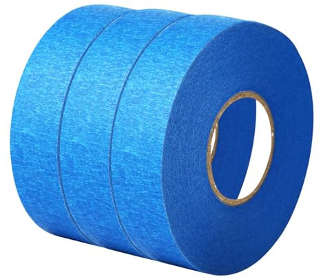 3 rouleaux de ruban adhésif peinture masquage, 50 m x 24 mm, ruban de masquage peinture, masking tape, adhésif résistant à la chaleur et aux UV, idéal pour peinture, rénovations et bricolage