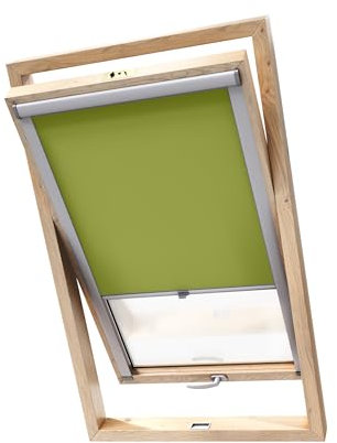Stylo Verdunkelungsrollo für Dachfenster – für FAKRO-Fenster - 100% Verdunkelung - Aluminium für FAKRO-Fenster – Thermoisolierung – Mechanismus – Sonnenschutz FAKRO 78/118 Grün