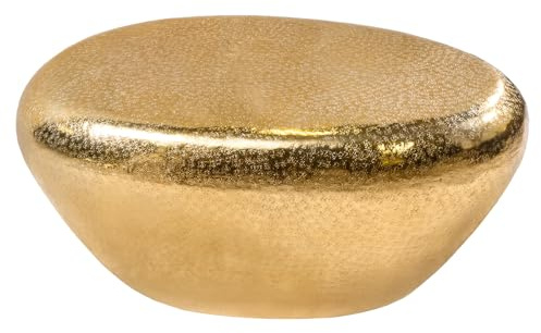 Riess Ambiente Handgefertigter Couchtisch Stone - 75cm - Gold - Metall Hammerschlag Design