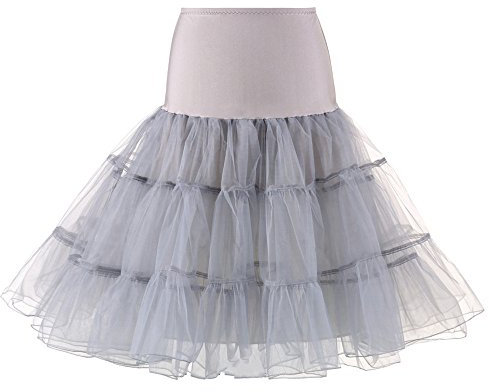 Generisch Gonna corta piegata a vita alta per adulti tutù gonna da ballo tulle rosa antico, grigio., S