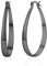 PABBEU Schwarze Ohrringe Damen 925 Creolen, Dicke Ohrringes Schwarzes Ovale Creolen, Leichte Hypoallergene Große Schwarze Ohrringe als Geschenk für Damen, 30/40/50/62MM