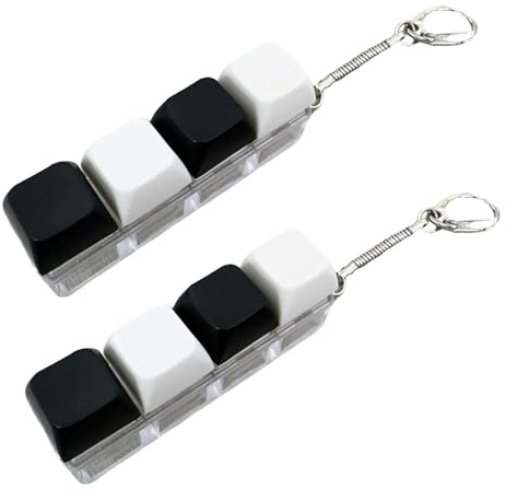 2 Stück Fidget Tastatur, Tastatur Fidget, Fidget Schlüsselanhänger für Stressabbau, Stress Abbauen Praktisches Geschenkset, Keycaps Mit Farbigen Designs, Fidget Spielzeug Für Party, Schule Und Büro
