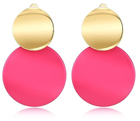TOVABA Boucle d'Oreille Clip Femme, Design Moderne et Raffiné, Boucles d'Oreilles Or Texturées, Bijoux Élégants et Tendance Cadeau