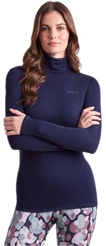 TOG24 Meru Womens Base Layer Roll Neck. Womens Roll Neck Thermal Top Made from Breathable & Lightweight Fabric with Anti Chafe Seams That Quickly Wicks Sweat Away & Eliminates Odours Oxford Blue