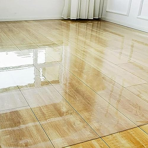 Große transparente PVC-Stuhlmatte, rutschfester Bodenschutz für Teppich und harte Böden, Büro-Schreibtischunterlage (Größe: 90 x 120 cm)