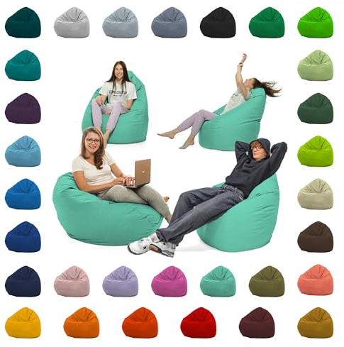Sitzsack XXL – Beanbag für Kinder & Erwachsene – In & Outdoor geeignet – Wasserabweisend & pflegeleicht – Gefüllt mit hochwertigen EPS-Perlen – Ideal zum Gaming & Entspannen (Pacificblau, XXL)