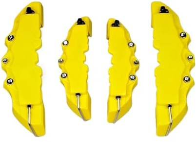 4 cubiertas protectoras para pinza de freno coche ABS 3D, aptas Compatible con Audi Compatible BMW Compatible Mercedes Benz(4Pcs M and S Yellow)