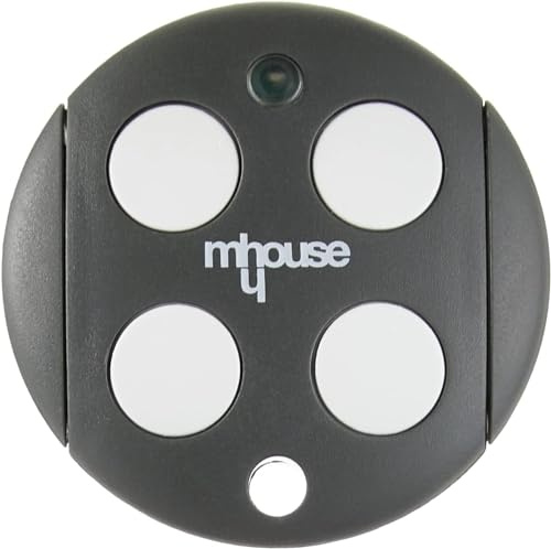 Télécommande MHOUSE NICE GTX4 pour Portail – Émetteur 433,92 MHz 4 Canaux Rolling Code pour Portail et Garage – Compatible MHOUSE NICE MOOVO – Pile et Notice Incluses