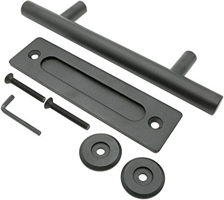 Natural Goods Berlin 1x SCHIEBETÜR-HANDGRIFF Barn Door Hardware, Metall, matt Schwarz pulverbeschichtet, Scheunentor, Küchentür, Raumtrenner, Türgriff (Standard, Schwarz matt)