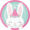 Creative Party PC336051 Party Pink Birthday Bunny Paper Lunch Plates-8 Pcs