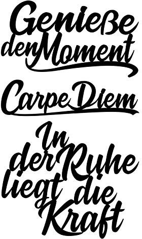 Ideen mit Herz Stanzschablonen | Schriften | Carpe Diem | 2,3 cm bis 8,2 cm | 3 Stück