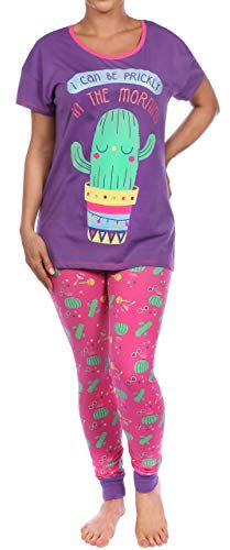 Harry Bear Damen Kaktus Schlafanzuge Violett X-Large