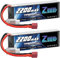 Zeee 2S Lipo Batterie 2200mAh 7,4V 50C 2S Batterie RC avec connecteur T pour FPV Racing Drones Vélo de Route Quadcopters Avion Hélicoptère RC Bateau RC Voiture (2 Paquets)