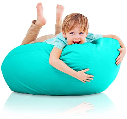 Aiire Gaming Sitzsack Kinder Jungen mit Füllung - Bodenkissen, Sessel oder Sitzkissen - Sofa Couch fur Kuschelecke Kinderzimmer Ideen - Kindersessel Türkis für Mädchen - Baby Sofa