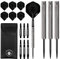 KOTO - Kingmax 90% Darts 25 G, Silber, Darts Set inkl. 3 Barrels,Flights + Shafts & Dartwallet, Fester Ringgrip